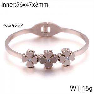 Stainless Steel Stone Bangle - KB96146-K