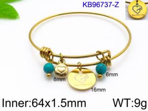 Stainless Steel Gold-plating Bangle - KB96737-Z