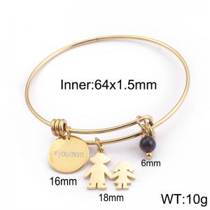 Stainless Steel Gold-plating Bangle - KB96739-Z