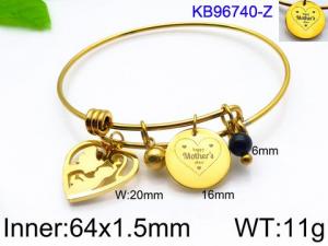 Stainless Steel Gold-plating Bangle - KB96740-Z