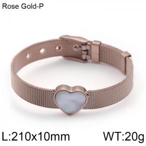 Stainless Steel Rose Gold-plating Bracelet - KB97711-K