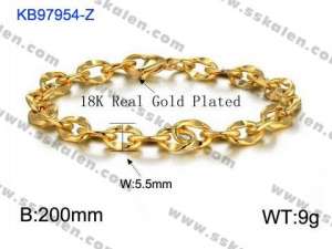 Stainless Steel Gold-plating Bracelet - KB97954-Z