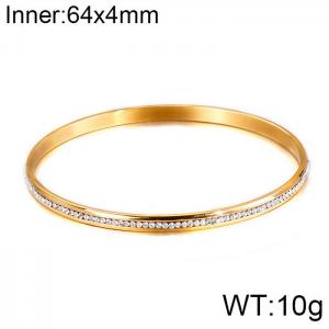 Stainless Steel Stone Bangle - KB98517-K