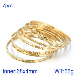 Stainless Steel Gold-plating Bangle - KB99019-LO