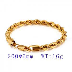 Stainless Steel Gold-plating Bracelet - KB99077-Z