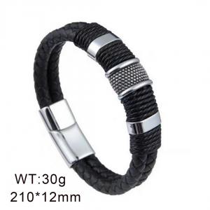 Vintage fashion personalized woven men's leather bracelet - KB99223-QM