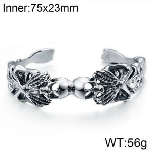 Stainless Skull Bangle - KB99435-BD