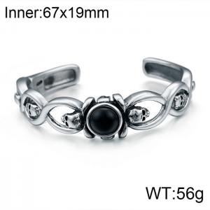 Stainless Skull Bangle - KB99436-BD