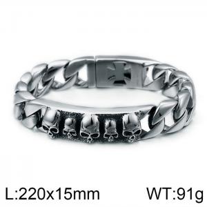 Stainless Skull Bracelet - KB99446-BD