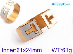 Stainless Steel Gold-plating Bangle - KB99943-KC