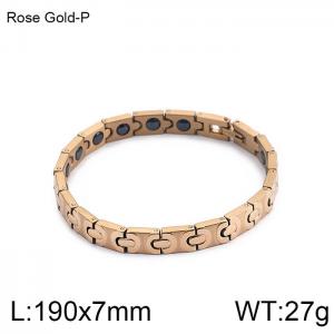 Stainless Steel Rose Gold-plating Bracelet - KB99948-K
