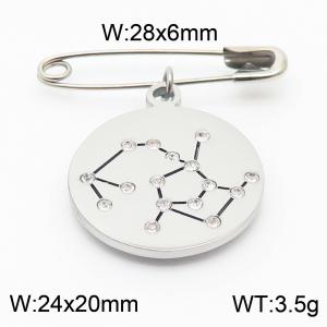 Stainless Steel Constellation Pin for Women Silver Color - KCH1209-Z