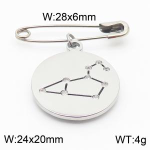 Stainless Steel Constellation Pin for Women Silver Color - KCH1215-Z