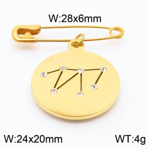 Stainless Steel Gold-plating Constellation Pin for Women Gold Color - KCH1224-Z