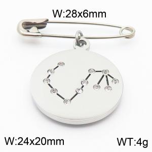 Stainless Steel Constellation Pin for Women Silver Color - KCH1225-Z