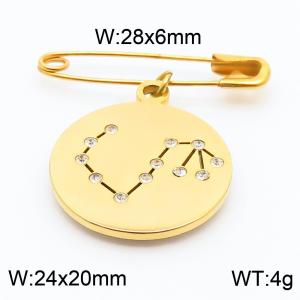 Stainless Steel Gold-plating Constellation Pin for Women Gold Color - KCH1226-Z