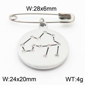 Stainless Steel Constellation Pin for Women Silver Color - KCH1227-Z