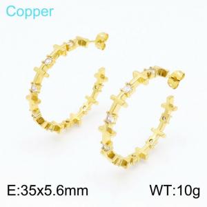 Copper Earring - KE100966-TJG