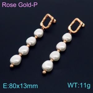 SS Rose Gold-Plating Earring - KE101311-KFC