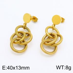 SS Gold-Plating Earring - KE101326-KFC