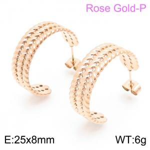 SS Rose Gold-Plating Earring - KE102272-KFC