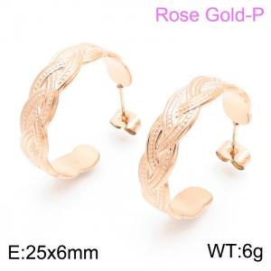 SS Rose Gold-Plating Earring - KE102275-KFC