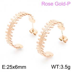 SS Rose Gold-Plating Earring - KE102277-KFC