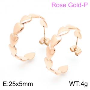 SS Rose Gold-Plating Earring - KE102279-KFC