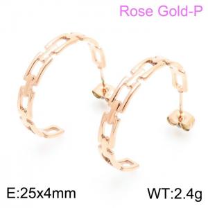 SS Rose Gold-Plating Earring - KE102281-KFC