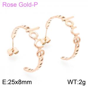 SS Rose Gold-Plating Earring - KE102284-KFC