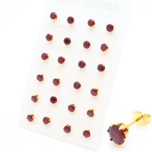 Stainless Steel Stone&Crystal Earring - KE102302-KD