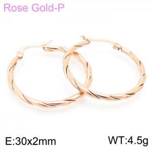 SS Rose Gold-Plating Earring - KE102539-KFC