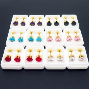 Stainless Steel Stone&Crystal Earring - KE102560-NJ