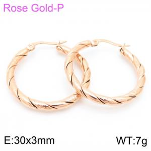 SS Rose Gold-Plating Earring - KE102569-KFC