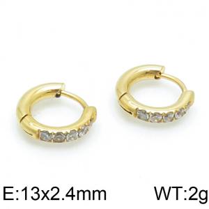 Stainless Steel Stone&Crystal Earring - KE103413-WM