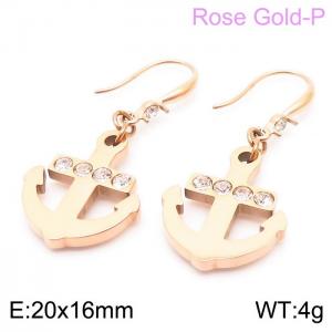 Stainless Steel Stone&Crystal Earring - KE103881-Z