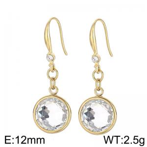 Stainless Steel Stone&Crystal Earring - KE103890-Z