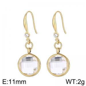 Stainless Steel Stone&Crystal Earring - KE103894-Z
