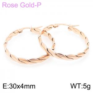 SS Rose Gold-Plating Earring - KE104012-KFC