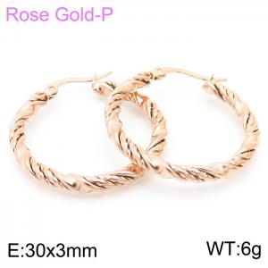 SS Rose Gold-Plating Earring - KE104029-KFC