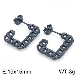 Stainless Steel Black-plating Earring - KE104070-LM