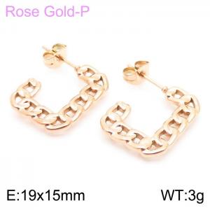 SS Rose Gold-Plating Earring - KE104071-LM