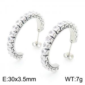 Stainless Steel Stone&Crystal Earring - KE104539-KFC