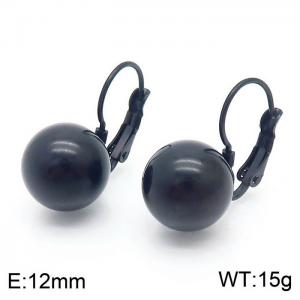Stainless Steel Black-plating Earring - KE104796-Z