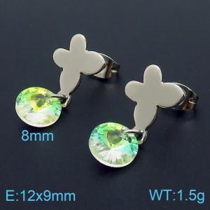 Stainless Steel Stone&Crystal Earring - KE104817-Z