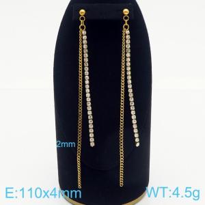 Stainless Steel Stone&Crystal Earring - KE104825-Z