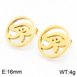 Promotional stainless steel simple evil eye shape earring - KE105459-KC