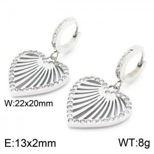 Stainless steel ridial crystal pendant trendy silver earring - KE105515-KFC