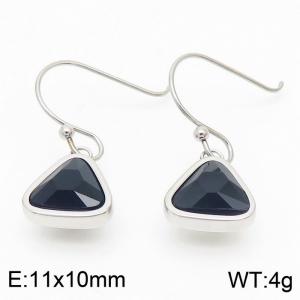 Plating Triangle Women Earing Black Color - KE105518-K