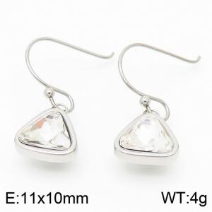 Plating Triangle Women Earing Silver Color - KE105519-K